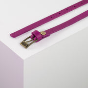 Ledergürtel 1,5cm mit Schnalle Kairo messing pink ohne Muster