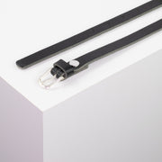 Ledergürtel 1,5cm mit Schnalle Bern schwarz ohne Muster