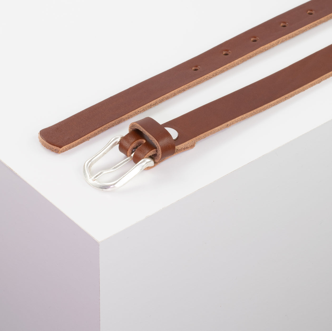 Ledergürtel 2cm mit Schnalle Cadiz cognac ohne Muster