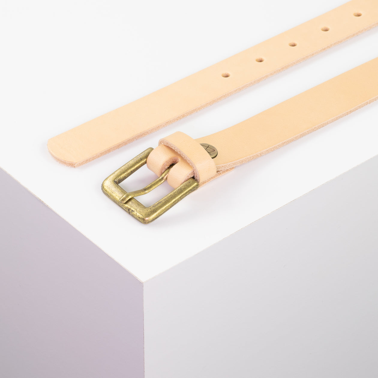 Ledergürtel 2,5cm mit Schnalle Tarifa Messing natur ohne Muster