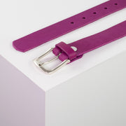 Ledergürtel 3cm mit Schnalle Liverpool silber matt pink ohne Muster