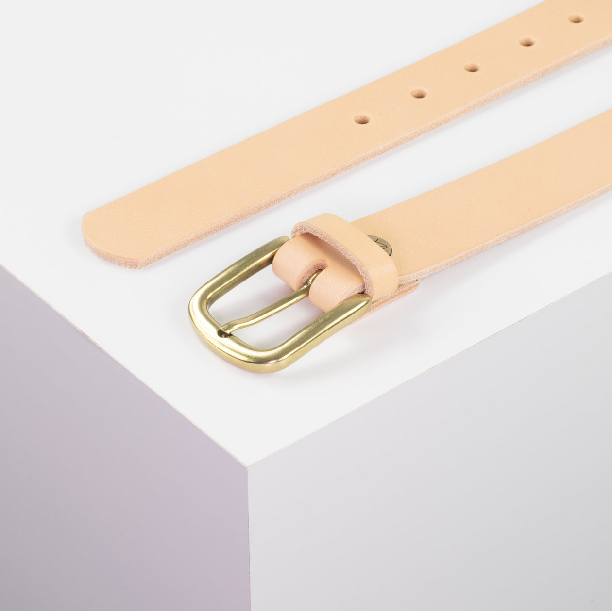 Ledergürtel 3cm mit Schnalle Conil messing natur ohne Muster