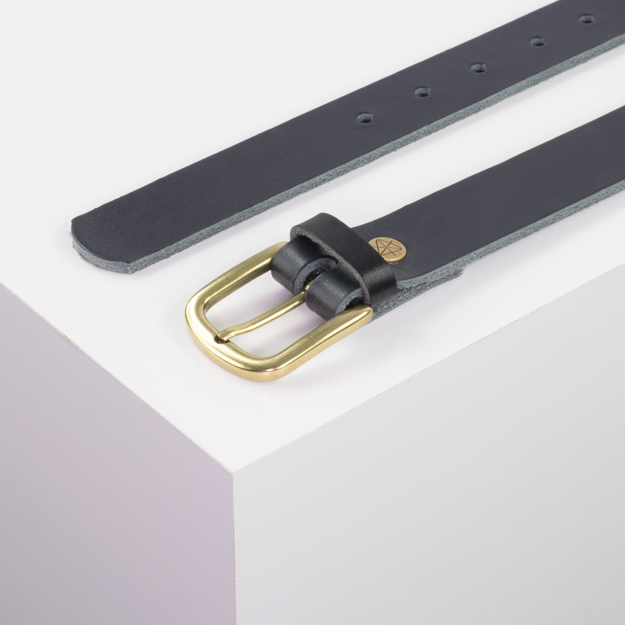 Ledergürtel 3cm mit Schnalle Conil messing navi ohne Muster