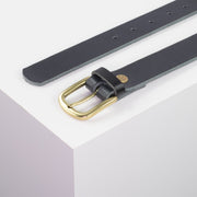 Ledergürtel 3cm mit Schnalle Conil messing navi ohne Muster