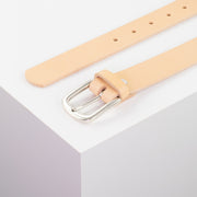 Ledergürtel 3cm mit Schnalle Conil silber matt natur ohne Muster