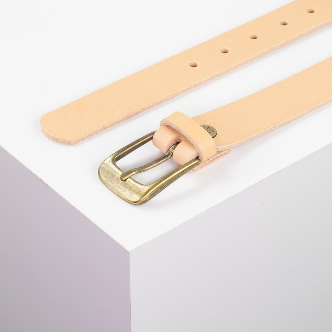 Ledergürtel 3cm mit Schnalle Brüssel messing natur ohne Muster