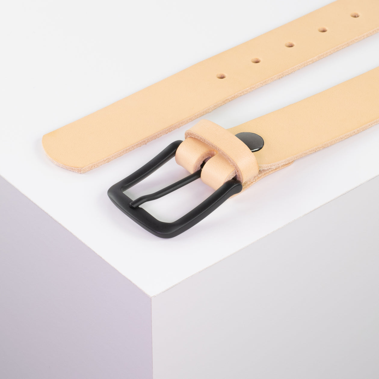 Ledergürtel 3,5cm mit Schnalle Rio natur ohne Muster