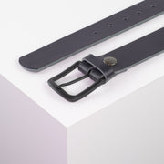 Ledergürtel 3,5cm mit Schnalle Rio navi ohne Muster