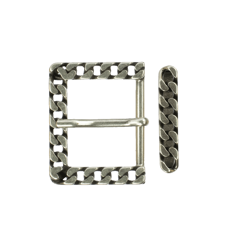 Gürtelschnalle 3,5cm Lyon silber matt