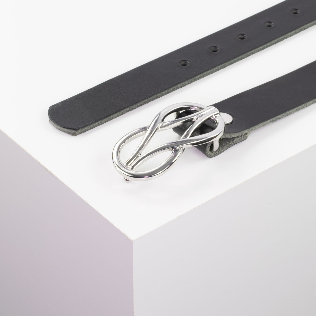 Ledergürtel 3cm mit Schnalle Havanna silber glänzend schwarz ohne Muster