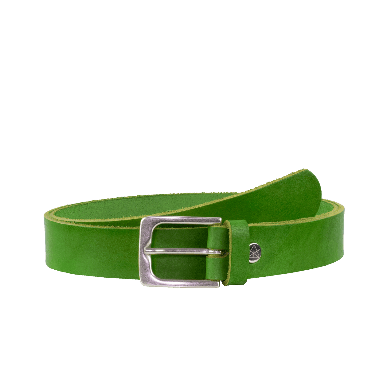 Ledergürtel 3cm mit Schnalle Caracas silber apfelgrün ohne Muster