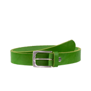 Ledergürtel 3cm mit Schnalle Caracas silber apfelgrün ohne Muster