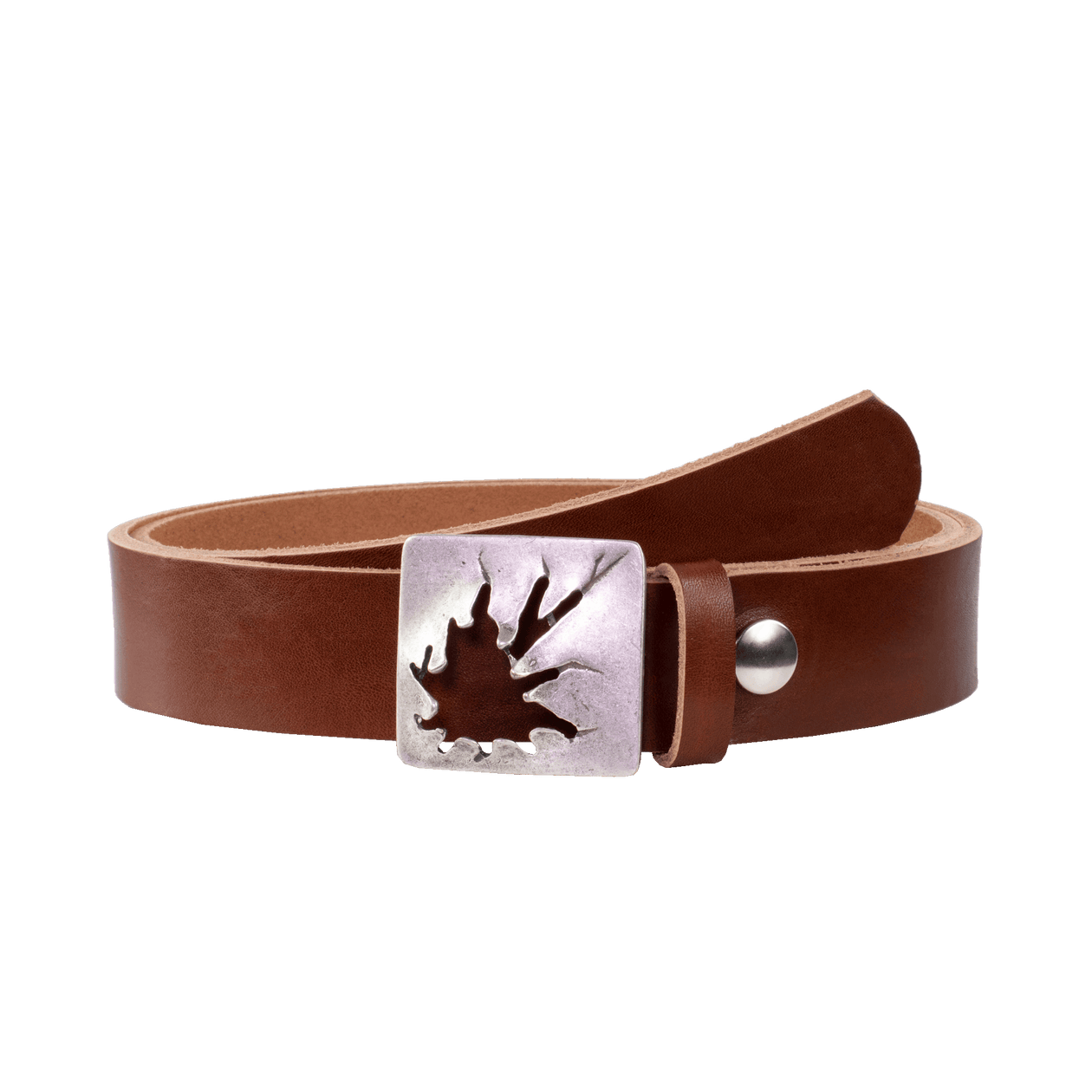Ledergürtel 3,5cm mit Schnalle Vesuvio silber cognac ohne Muster
