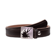 Ledergürtel 3,5cm mit Schnalle Vesuvio silber dunkelbraun Reißverschluss