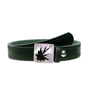 Ledergürtel 3,5cm mit Schnalle Vesuvio silber grün Reißverschluss