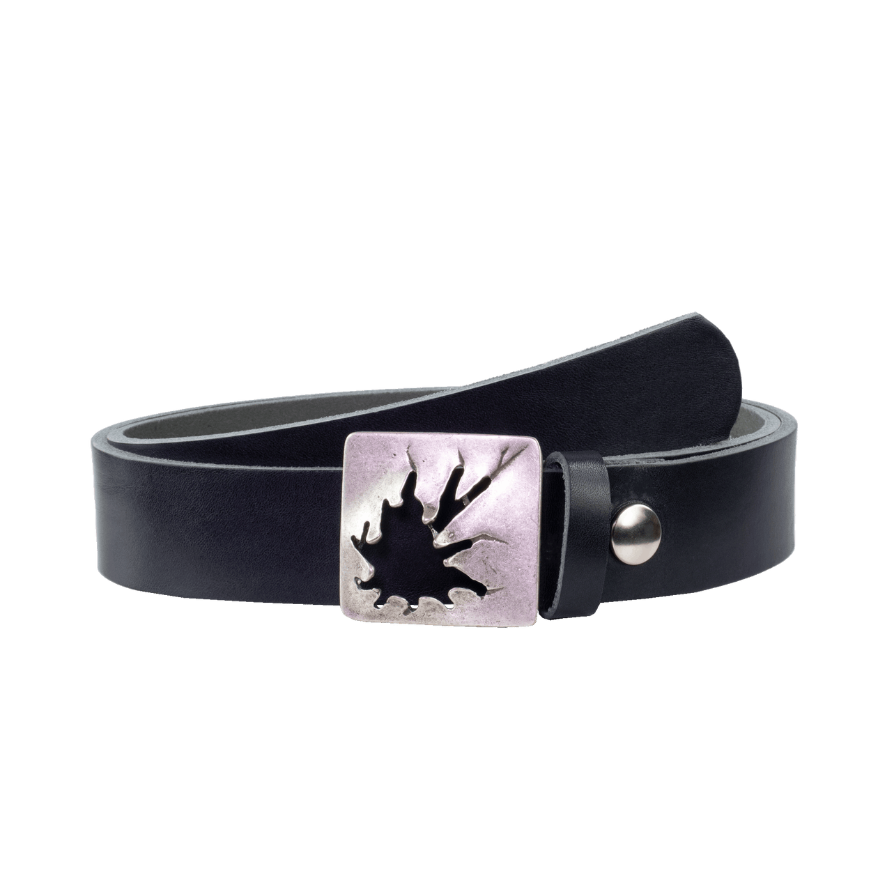 Ledergürtel 3,5cm mit Schnalle Vesuvio silber navi ohne Muster