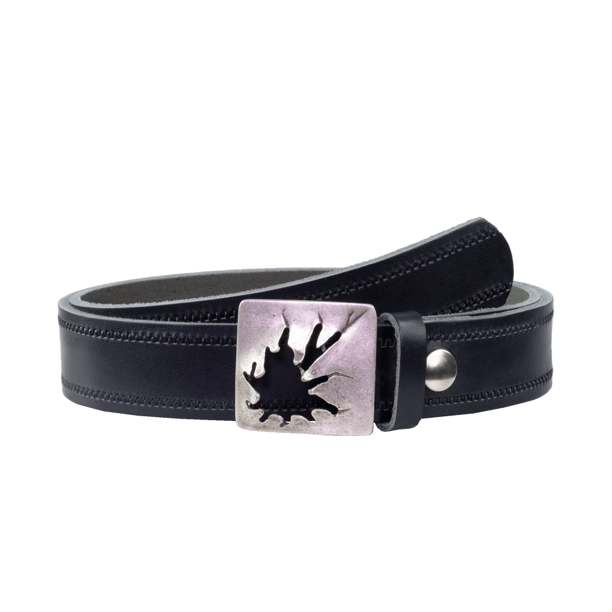 Ledergürtel 3,5cm mit Schnalle Vesuvio silber navi Reißverschluss