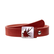 Ledergürtel 3,5cm mit Schnalle Vesuvio silber rot ohne Muster