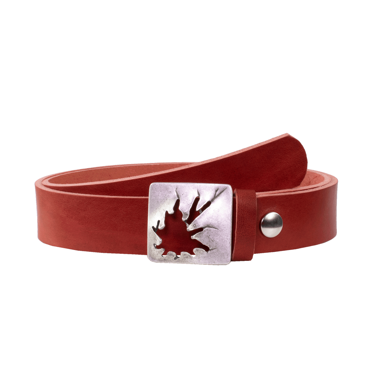 Ledergürtel 3,5cm mit Schnalle Vesuvio silber rot ohne Muster