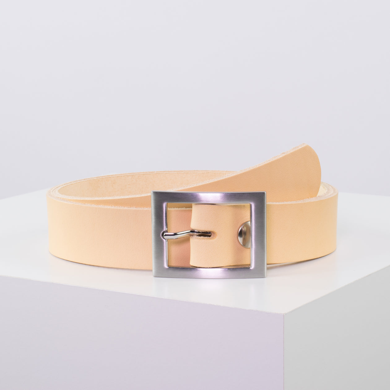 Ledergürtel 3,5cm mit Schnalle Sydney natur ohne Muster