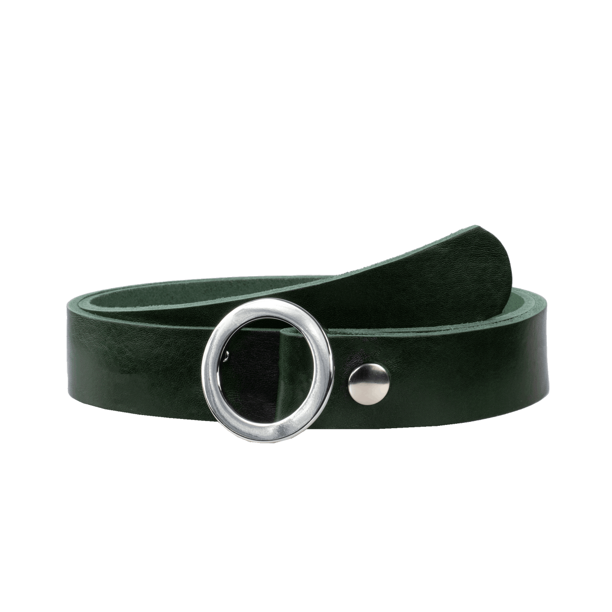 Ledergürtel 3,5cm mit Schnalle Ronda grün ohne Muster