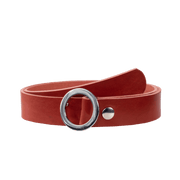 Ledergürtel 3,5cm mit Schnalle Ronda rot ohne Muster