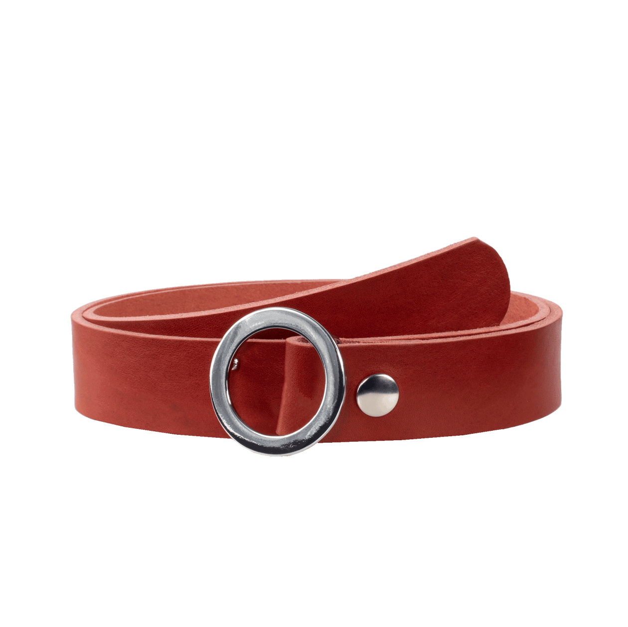 Ledergürtel 3,5cm mit Schnalle Ronda rot ohne Muster
