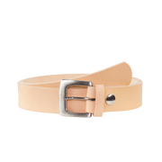 Ledergürtel 3,5cm mit Schnalle Madrid silber glänzend natur ohne Muster