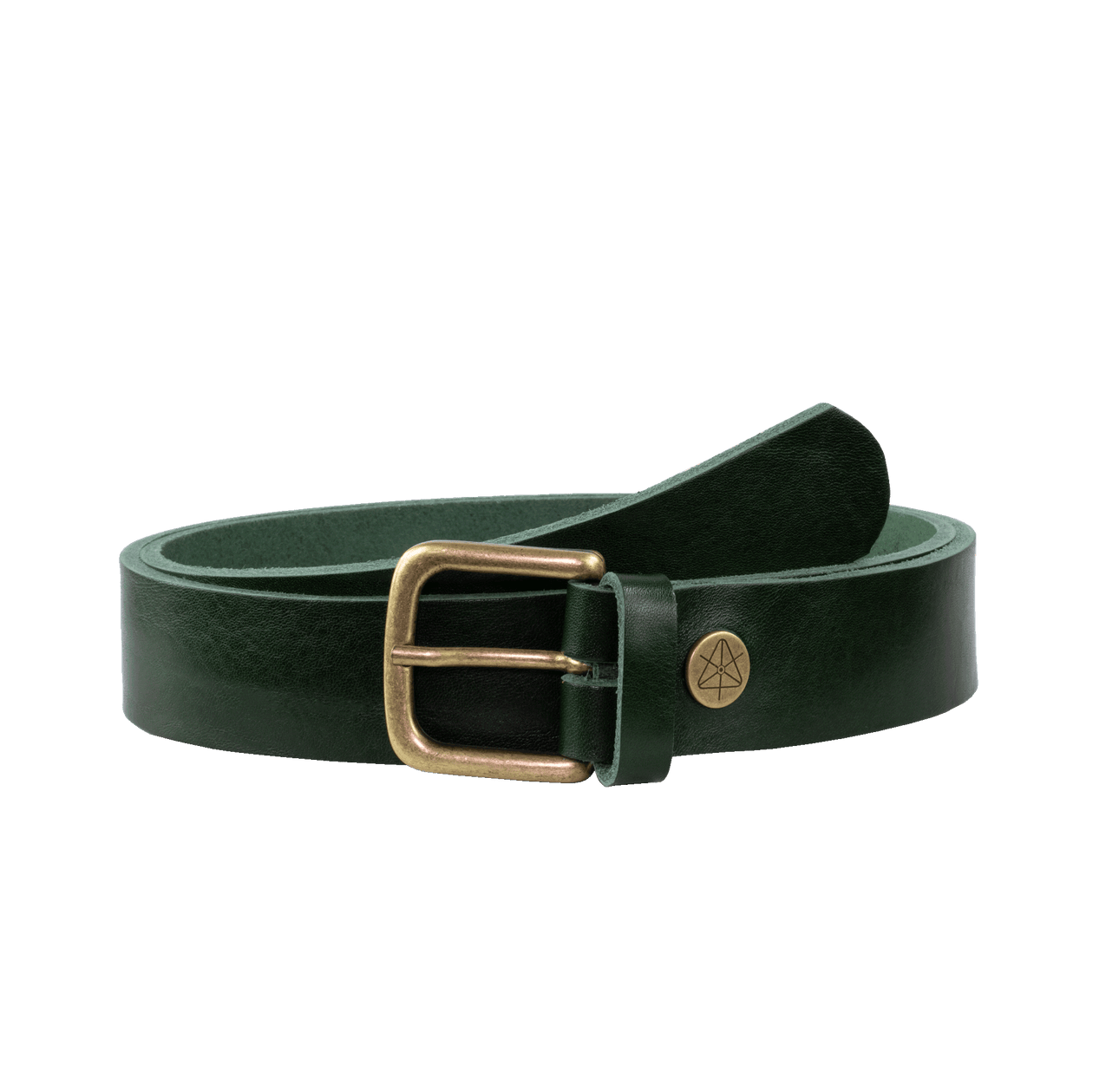 Ledergürtel 3,5cm mit Schnalle Granada grün ohne Muster