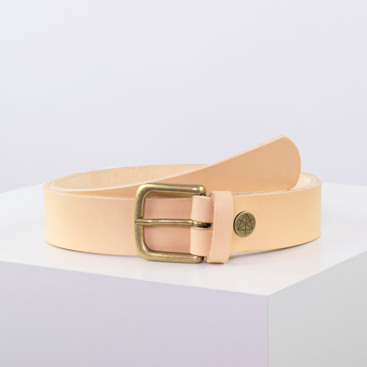 Ledergürtel 3,5cm mit Schnalle Granada natur ohne Muster