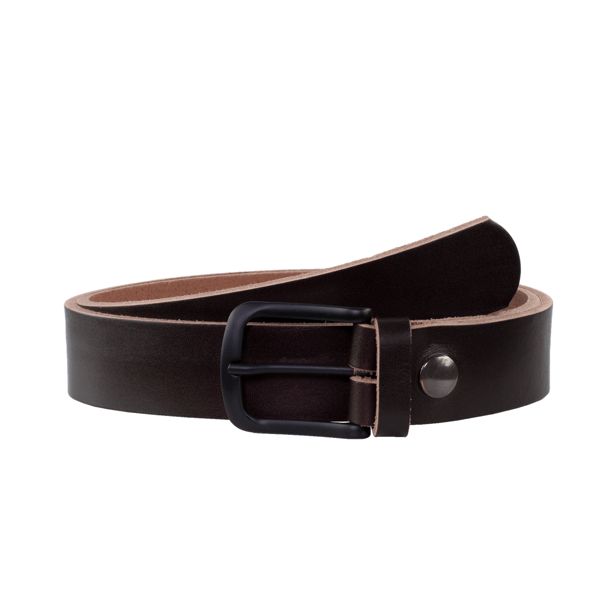 Ledergürtel 3,5cm mit Schnalle Rio dunkelbraun ohne Muster
