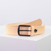 Ledergürtel 3,5cm mit Schnalle Rio natur ohne Muster