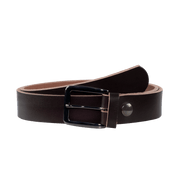 Ledergürtel 3,5cm mit Schnalle Prag dunkelbraun ohne Muster