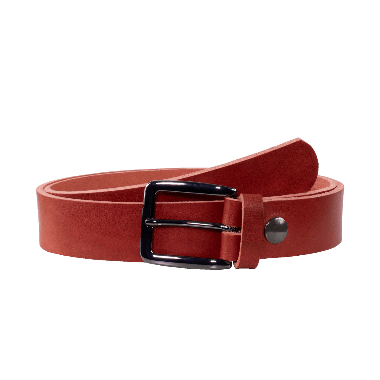 Ledergürtel 3,5cm mit Schnalle Prag rot ohne Muster