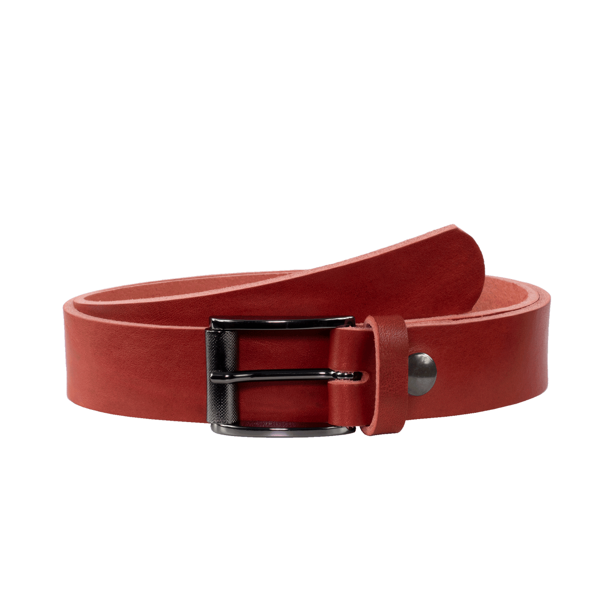 Ledergürtel 3,5cm mit Schnalle Zürich rot ohne Muster