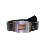 Ledergürtel 4cm mit Schnalle Inside Out schwarz ohne Muster