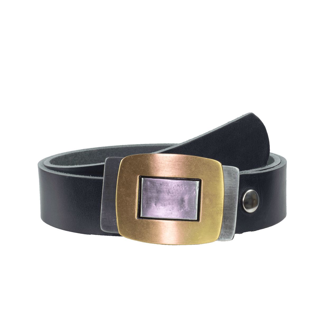 Ledergürtel 4cm mit Schnalle Outside In navi ohne Muster