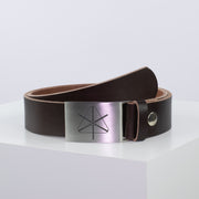 Ledergürtel 4cm mit Schnalle Siegenthaler dunkelbraun ohne Muster