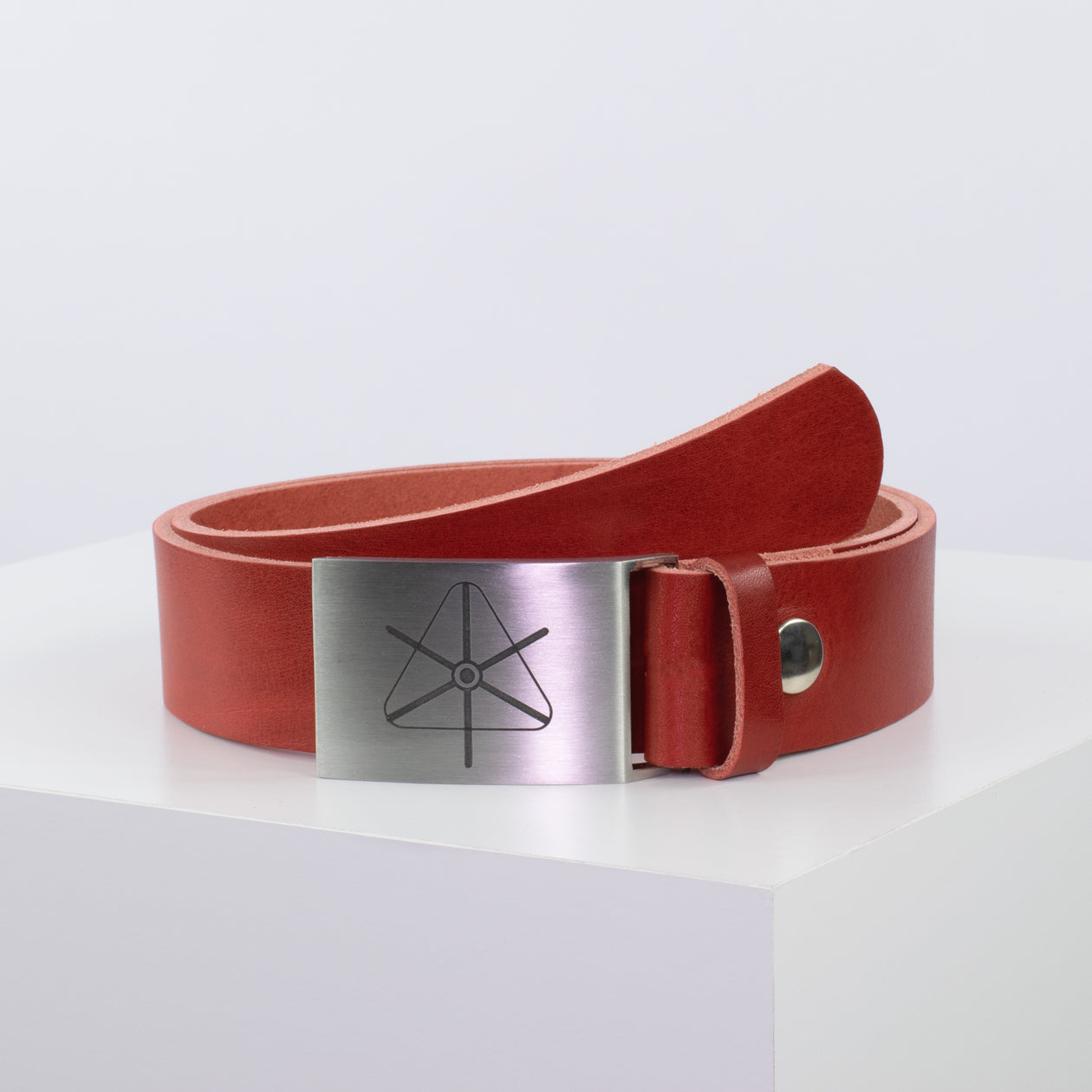 Ledergürtel 4cm mit Schnalle Siegenthaler rot ohne Muster