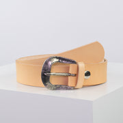 Ledergürtel 4cm mit Schnalle Berlin natur ohne Muster