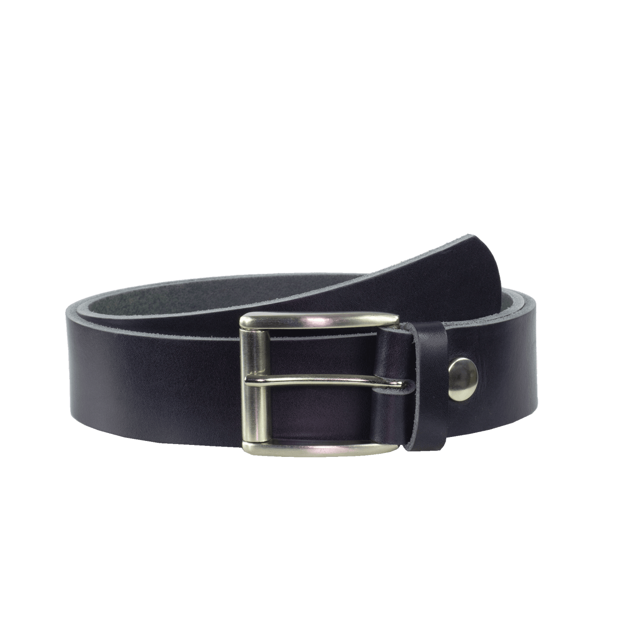 Ledergürtel 4cm mit Schnalle Amsterdam silber glänzend navi ohne Muster