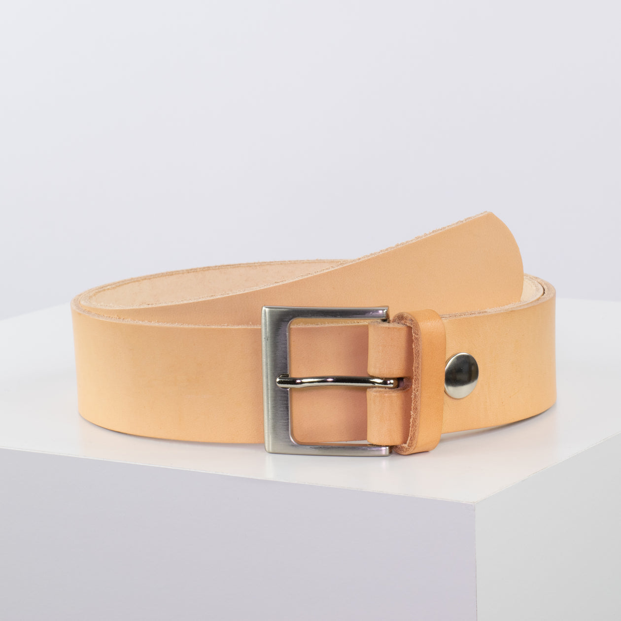 Ledergürtel 4cm mit Schnalle Copenhagen natur ohne Muster