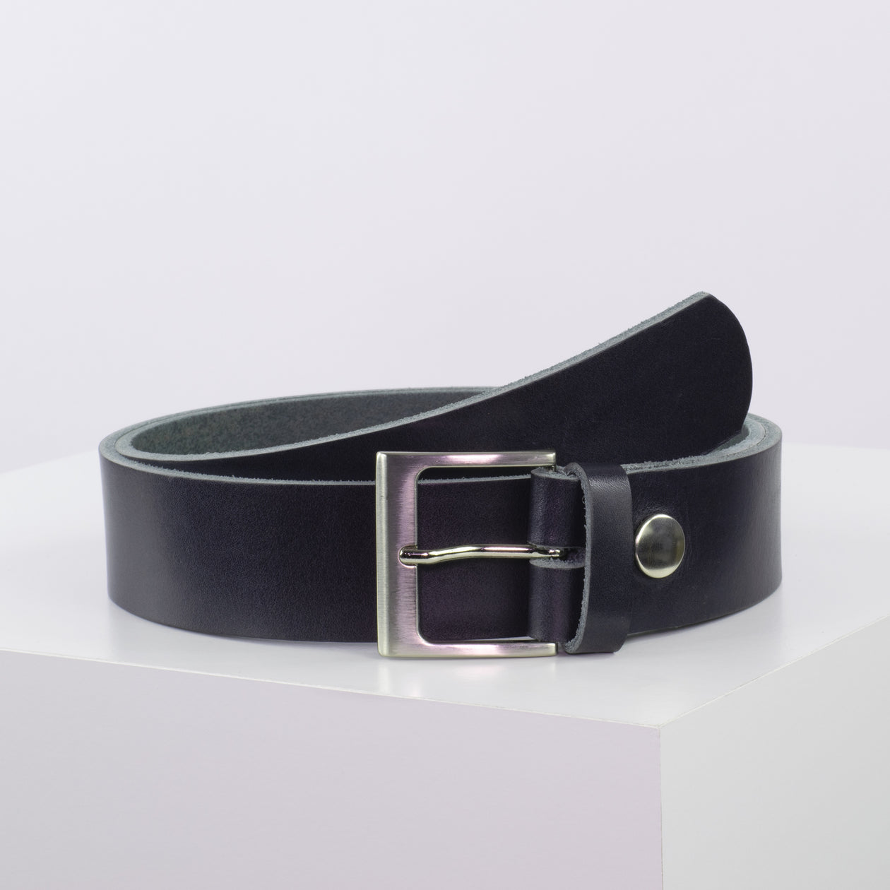 Ledergürtel 4cm mit Schnalle Copenhagen navi ohne Muster