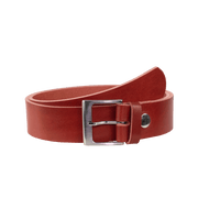 Ledergürtel 4cm mit Schnalle Copenhagen rot ohne Muster