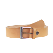 Ledergürtel 4cm mit Schnalle Graz silber glänzend natur ohne Muster