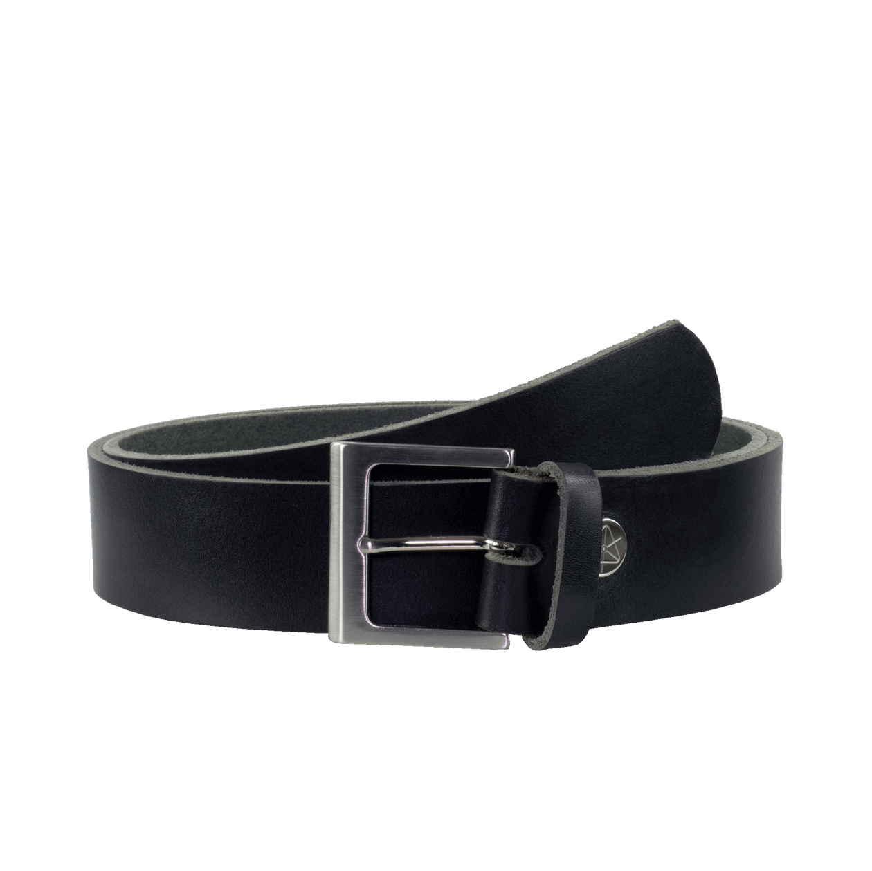 Ledergürtel 4cm mit Schnalle Graz silber glänzend navi ohne Muster