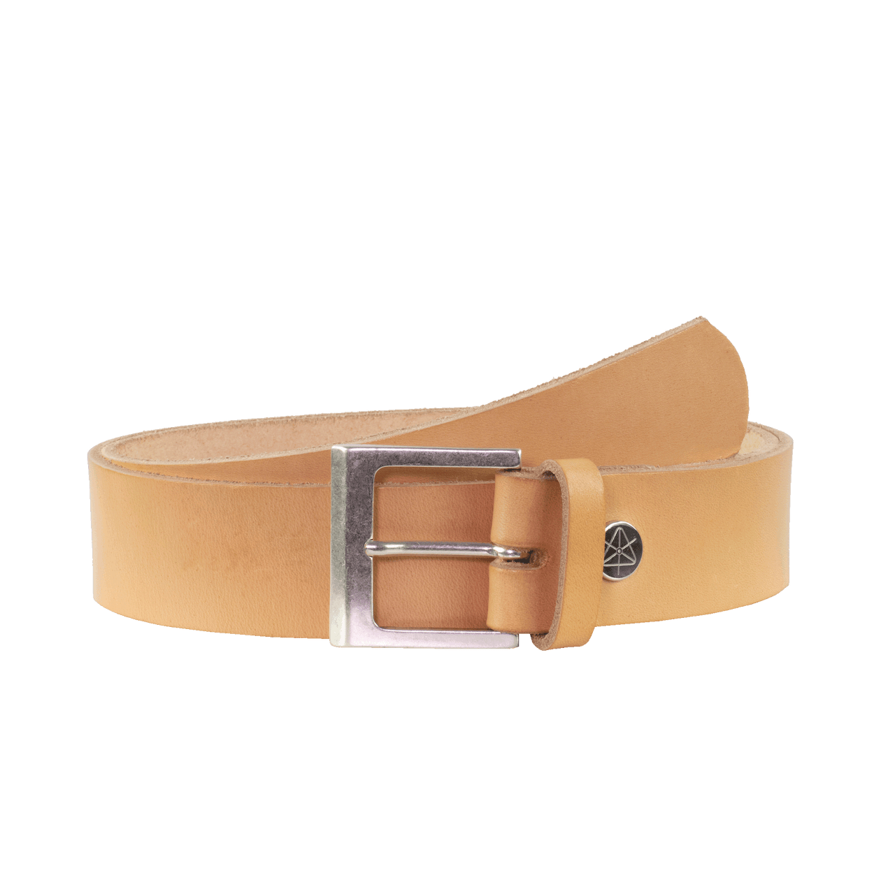 Ledergürtel 4cm mit Schnalle Graz silber matt natur ohne Muster