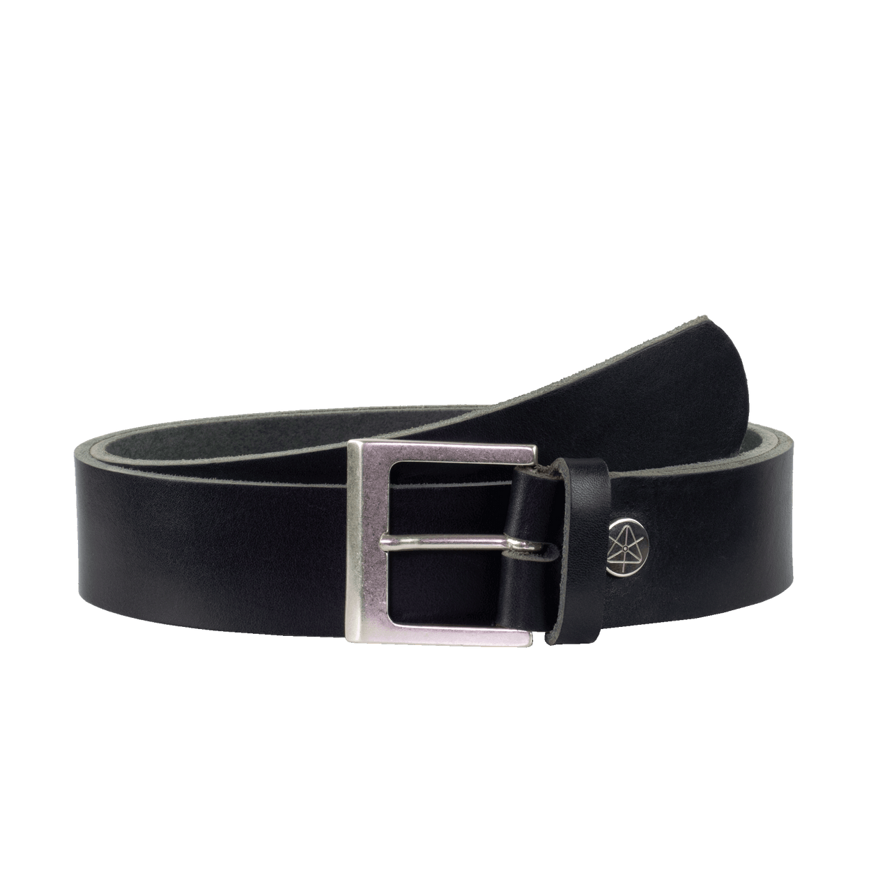 Ledergürtel 4cm mit Schnalle Graz silber matt navi ohne Muster