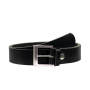 Ledergürtel 4cm mit Schnalle Graz silber matt schwarz ohne Muster