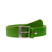 Ledergürtel 4cm mit Schnalle Odessa silber apfelgrün ohne Muster